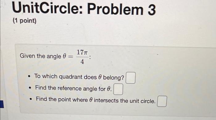 Solved Itcircle Problem 1 1 Point Given The Angle 57 3