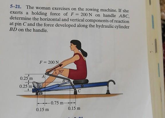 Solved 5 21. The woman exercises on the rowing machine. If Chegg