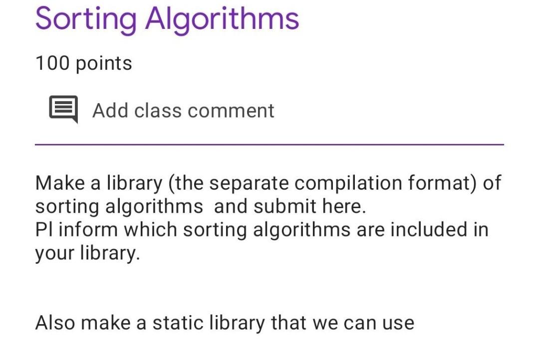 Solved Make a library (the separate compilation format) of | Chegg.com