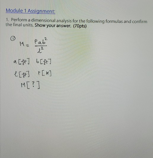 Solved Module 1 Assignment: 1. Perform a dimensional | Chegg.com