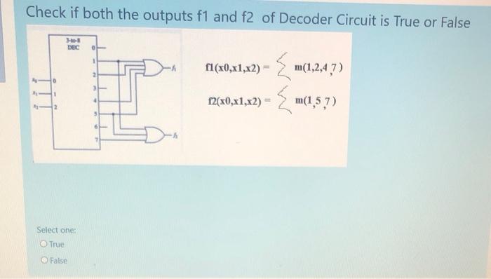 Solved which decoder is chosen to implement the given 2 | Chegg.com