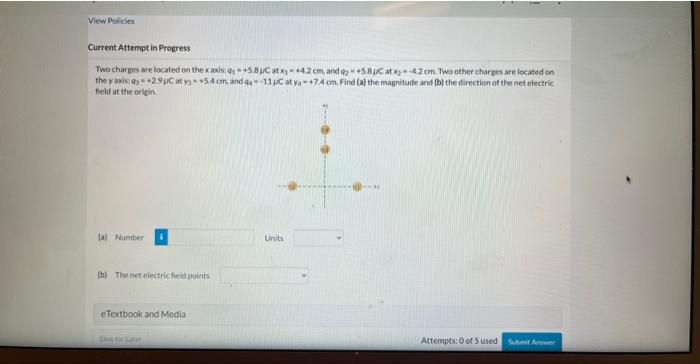 Solved Two charges are located on the x axis 41=+5.8μC at | Chegg.com