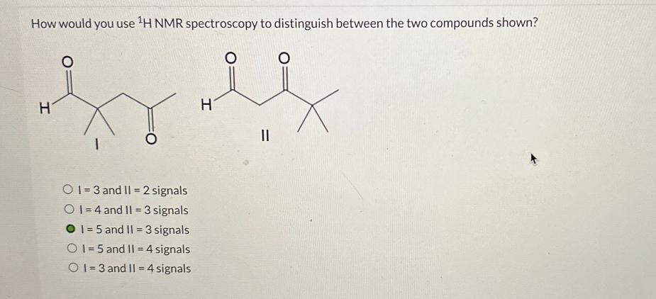 Solved How would you use ^(1)H NMR spectroscopy to | Chegg.com