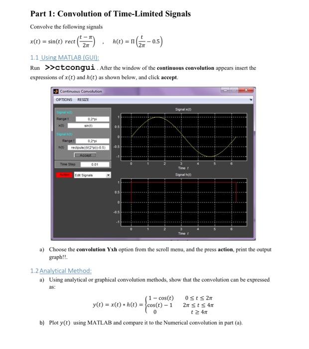 Solved 2л Part 1: Convolution of Time-Limited Signals | Chegg.com