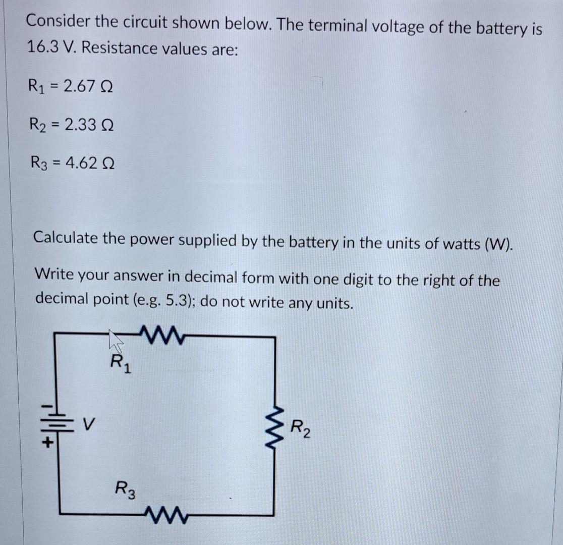 Solved Consider The Circuit Shown Below. The Terminal | Chegg.com