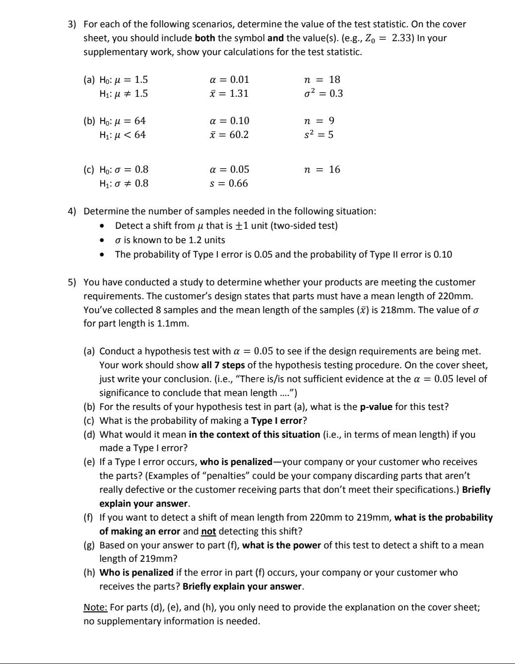 Solved 3 For Each Of The Following Scenarios Determine The