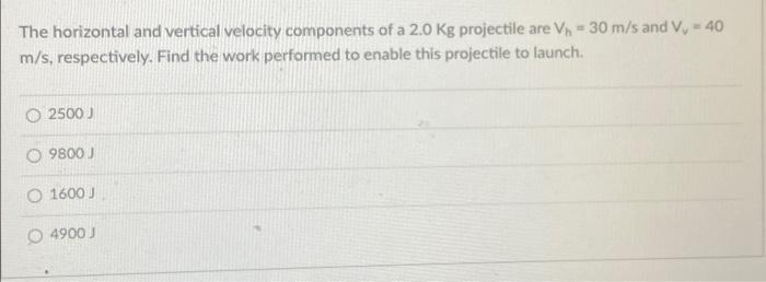 Solved The horizontal and vertical velocity components of a | Chegg.com