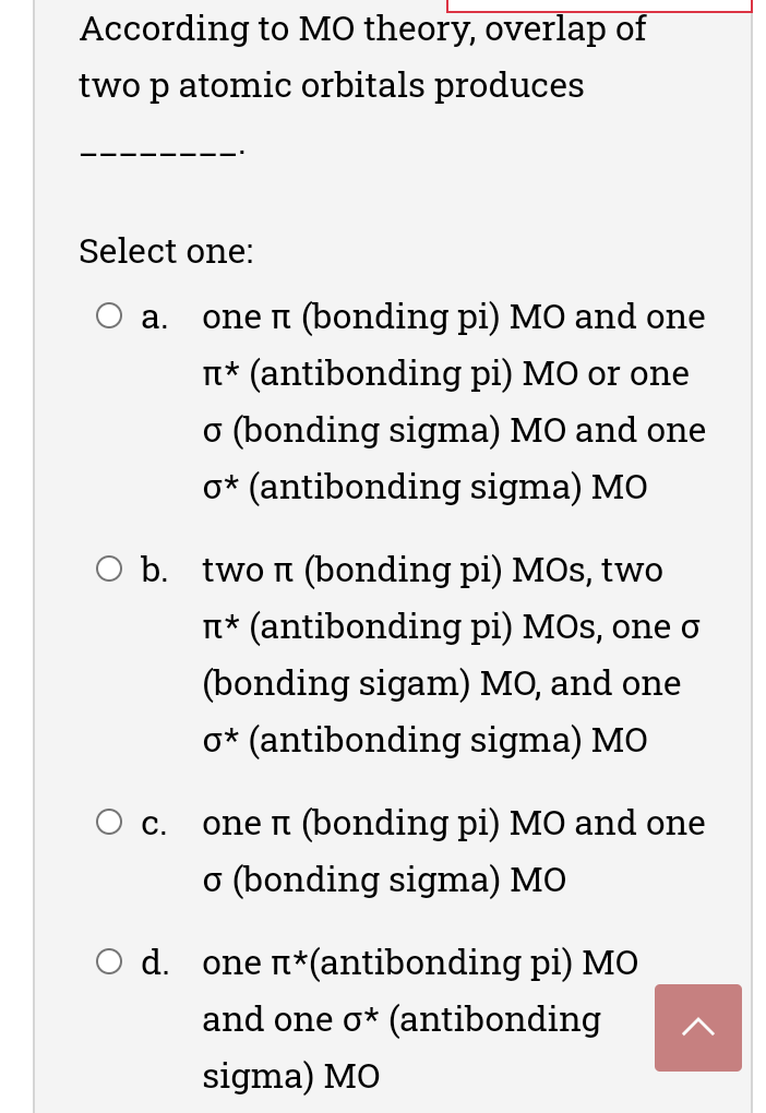 Solved According to MO theory, overlap of two p atomic | Chegg.com