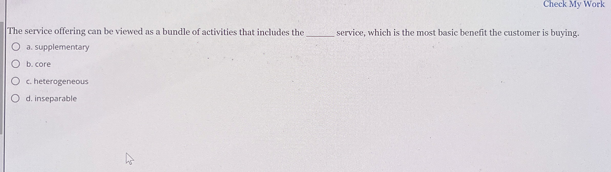 Solved The service offering can be viewed as a bundle of | Chegg.com