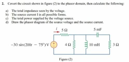 Solved 2. Covert the circuit shown in figure (2) to the | Chegg.com