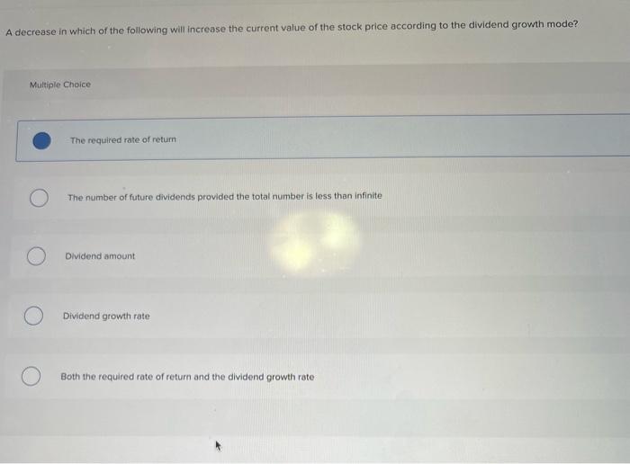 Solved A decrease in which of the following will increase | Chegg.com