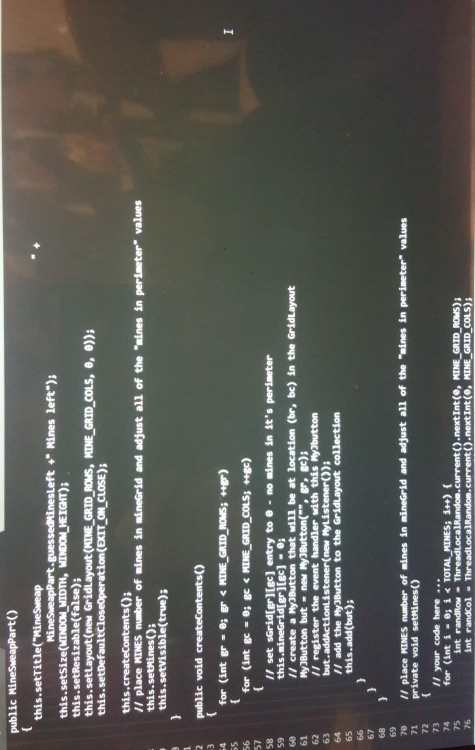 I need some help with my minesweeper java code see | Chegg.com