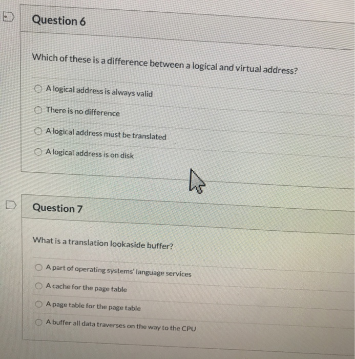 Solved Question 6 Which of these is a difference between a | Chegg.com