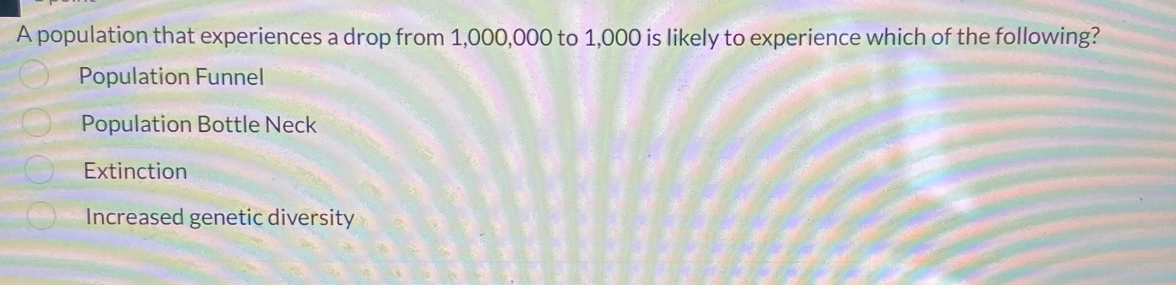 Solved A population that experiences a drop from 1,000,000 | Chegg.com