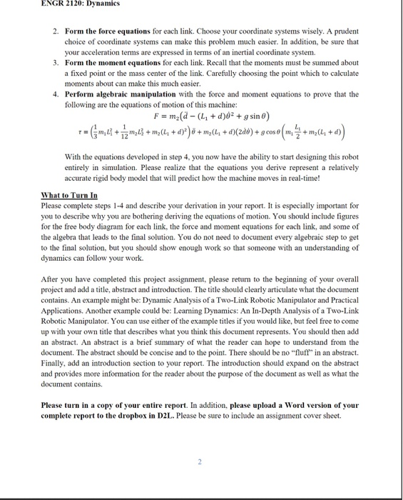 Project Assignment For the final part of the project, | Chegg.com