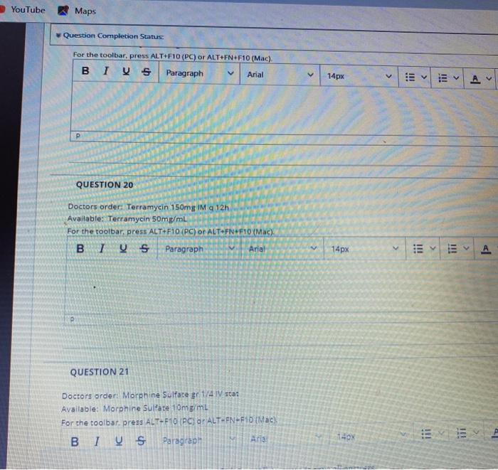 YouTube Maps Question Completion Status. For the toolbar, press ALT+F10 (PC) or ALT+FN+F10 (Mac). BI VS Paragraph Arial 14px