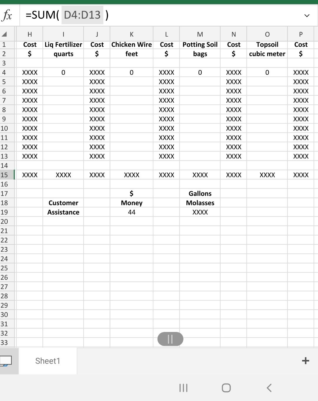 1 3 assignment constructing a basic spreadsheet