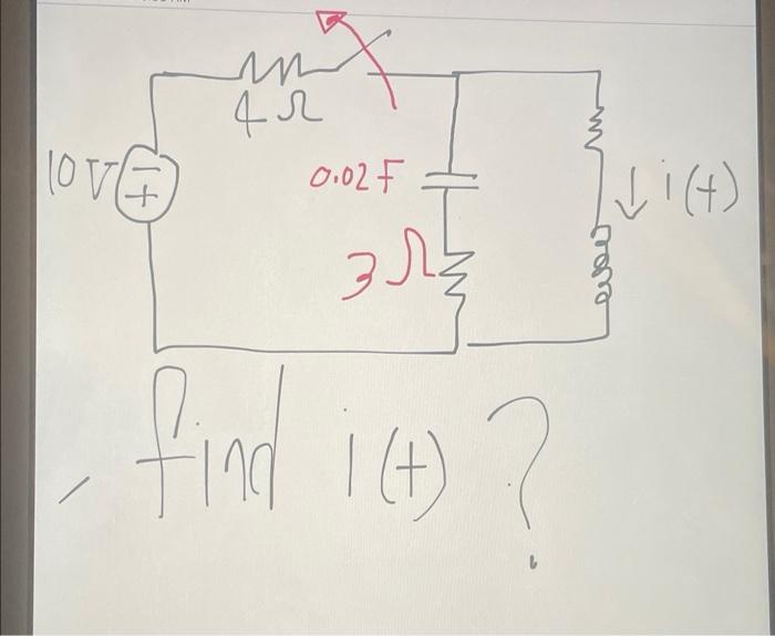 Solved The initial current or voltage means Current or the | Chegg.com