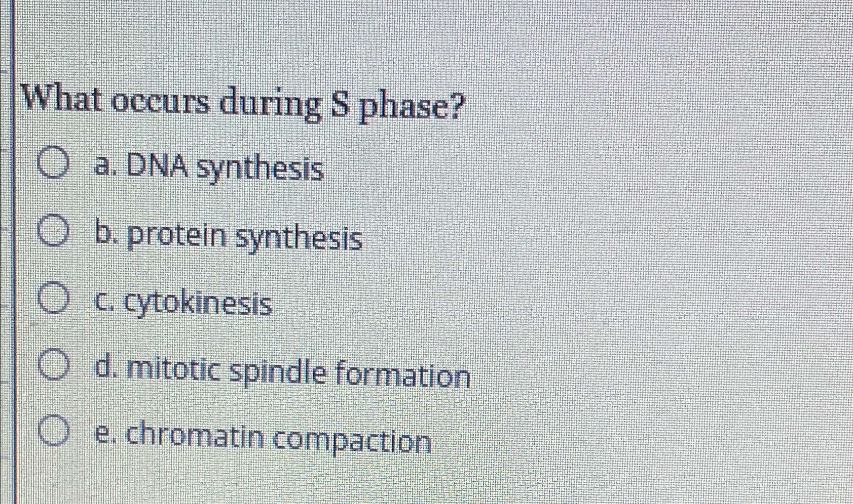 Solved What occurs during S phasea DNA synthesisb Biology Diagrams