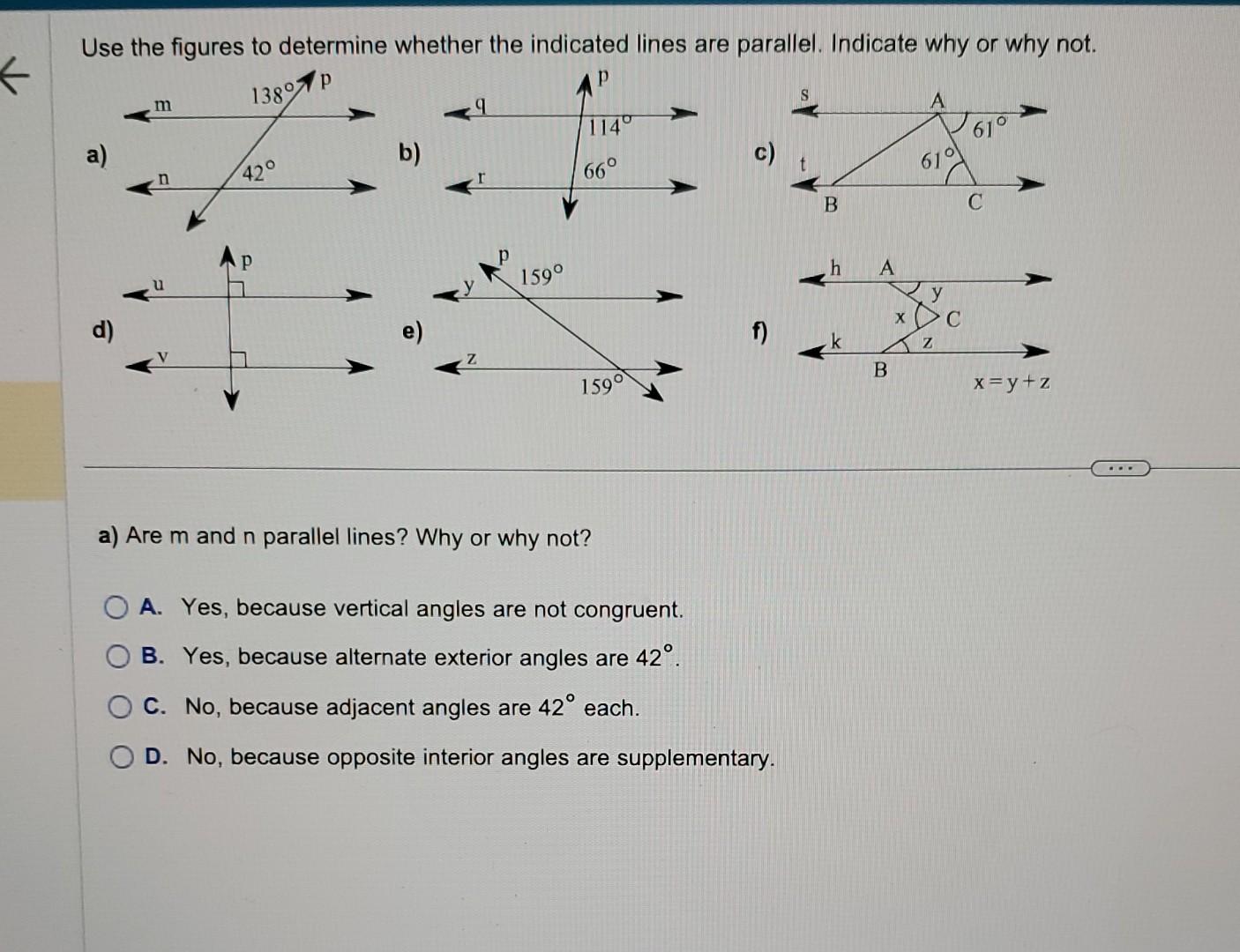 Solved Use the figures to determine whether the indicated | Chegg.com