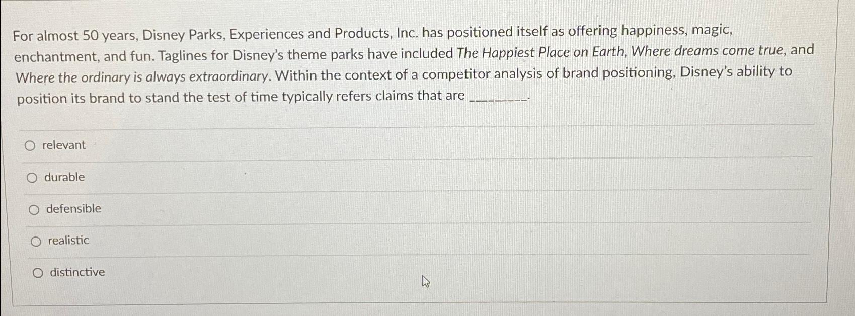 Solved For Almost 50 ﻿years, Disney Parks, Experiences And | Chegg.com