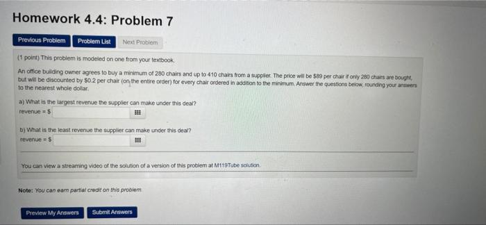 Solved Homework 4.4: Problem 7 Previous Problem Problem List | Chegg.com