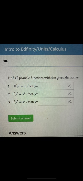Solved Intro to Edfinity/Units/Calculus 18. Find all | Chegg.com