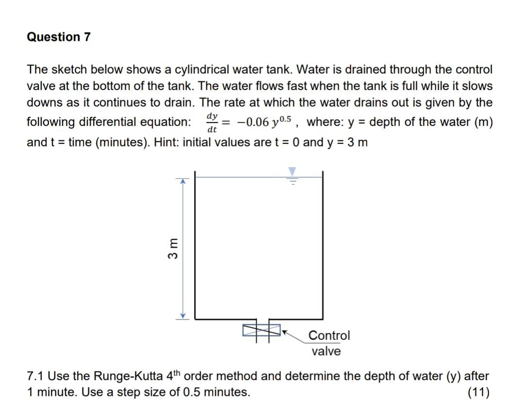 Solved The sketch below shows a cylindrical water tank. | Chegg.com