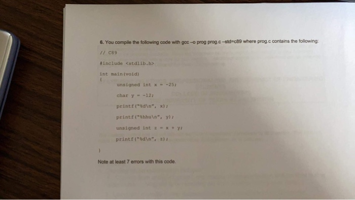 Solved 6. You compile the following code with goc - prog | Chegg.com