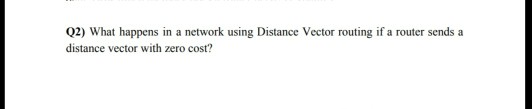 Solved (2) What happens in a network using Distance Vector | Chegg.com