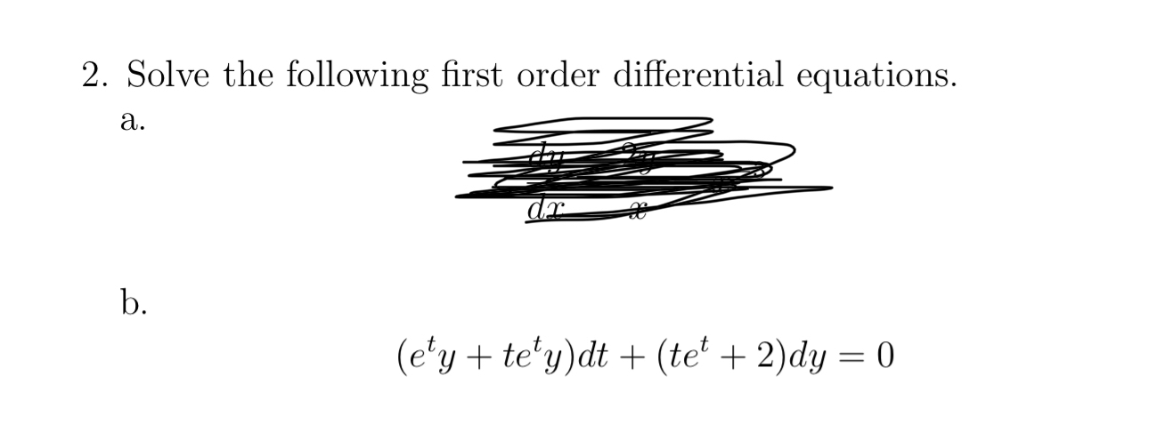 Solved Solve The Following First Order Differential