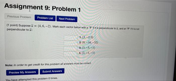 Solved Assignment 9: Problem 1 Previous Problem Problem List | Chegg.com