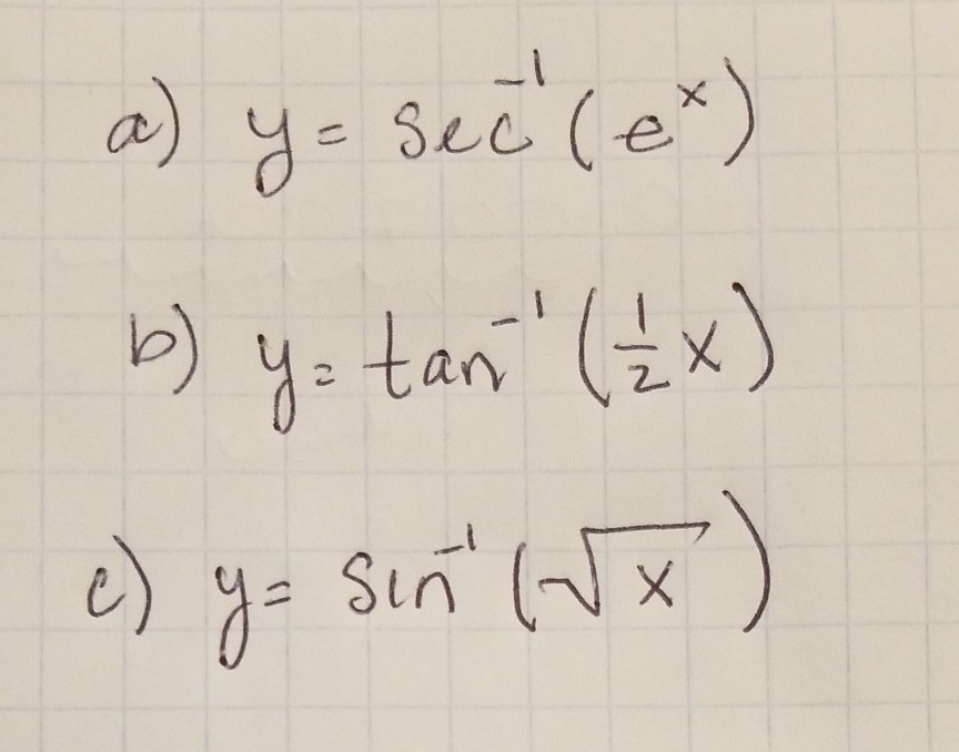 Solved Find The Derivative Of Each Of The Following Inver Chegg Com