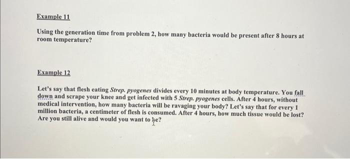 Solved Using the generation time from problem 2 , how many | Chegg.com
