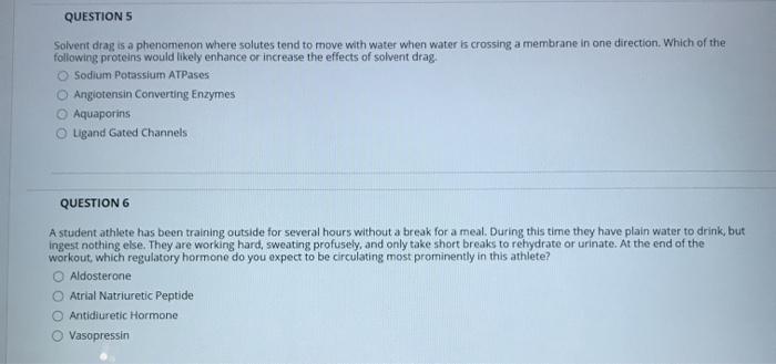 Solved QUESTIONS Solvent drag is a phenomenon where solutes | Chegg.com