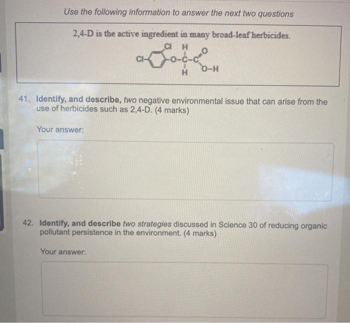 Solved Use the following information to answer the next two | Chegg.com