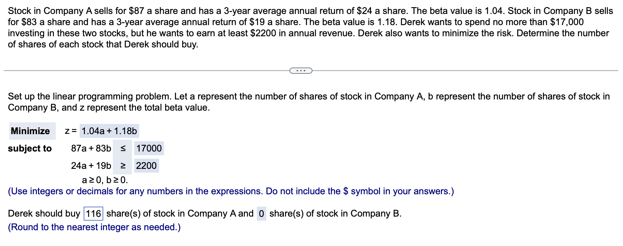 Solved Stock in Company A sells for $87 ﻿a share and has a