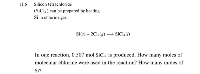 11 6 Silicon Tetrachloride Sic14 Can Be Prepared Chegg 