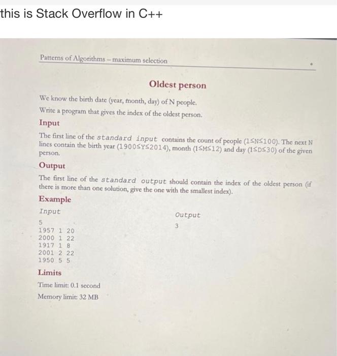 Solved this is Stack Overflow in C++ Patterns of Algorithms | Chegg.com