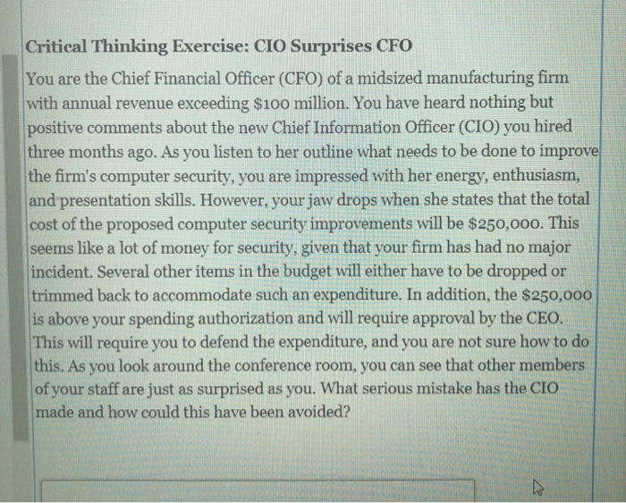 solved-critical-thinking-exercise-cio-surprises-cfo-you-are-chegg