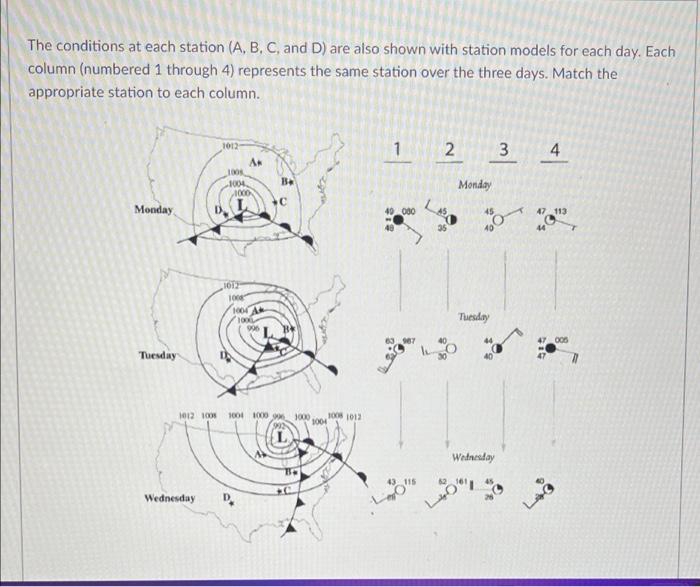 Solved The Conditions At Each Station (A, B, C, And D) Are | Chegg.com