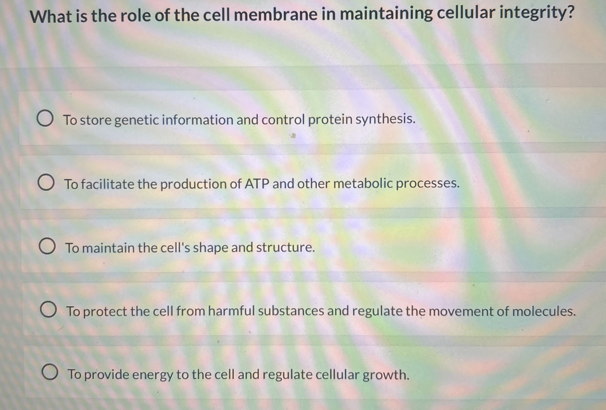Solved What is the role of the cell membrane in maintaining | Chegg.com