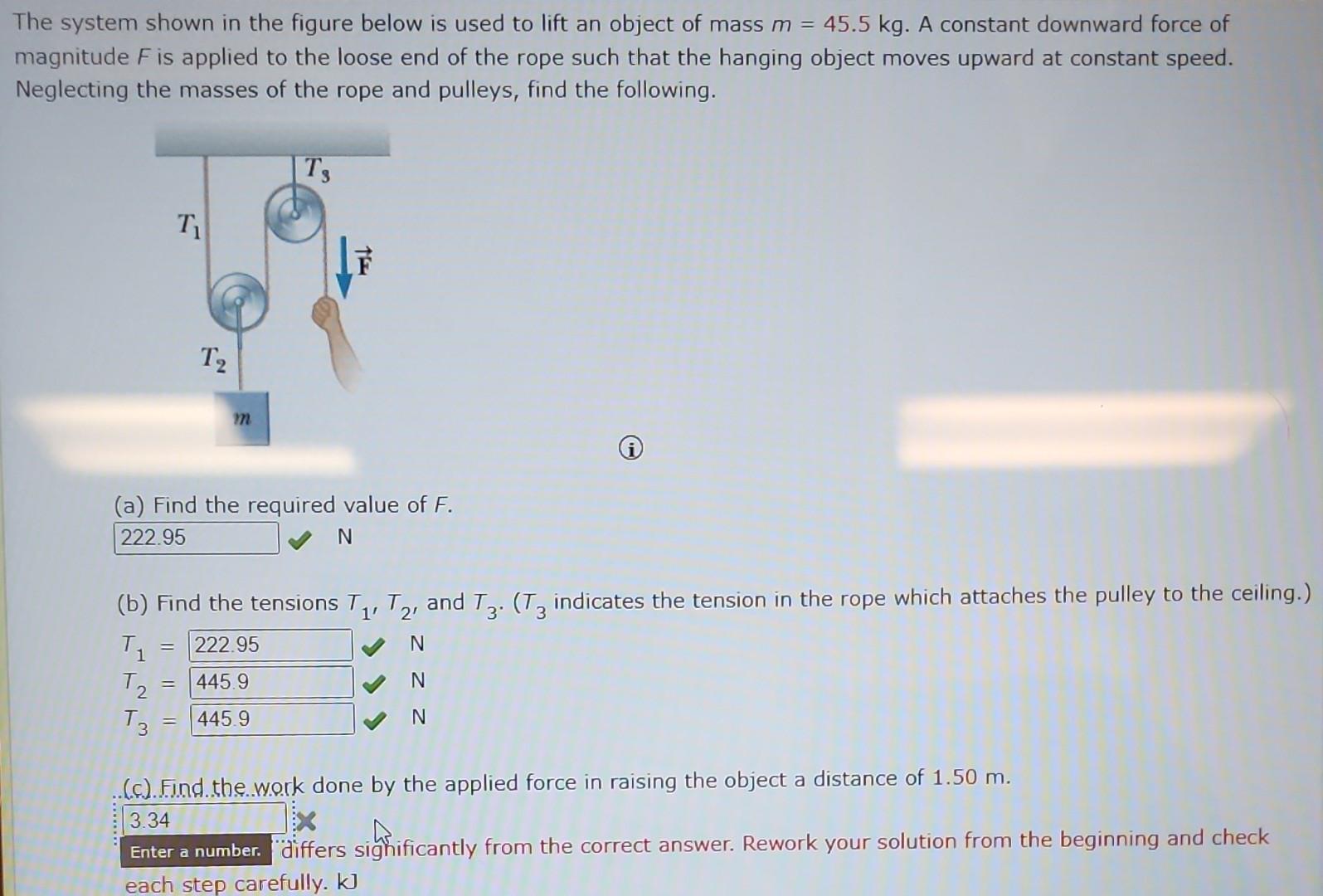 Solved The System Shown In The Figure Below Is Used To Lift Chegg Com