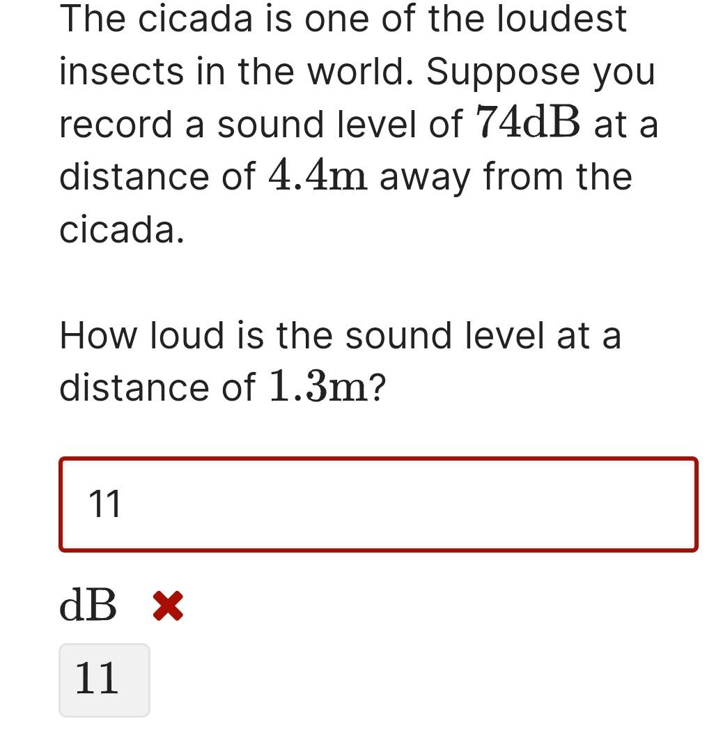 Solved The cicada is one of the loudest insects in the | Chegg.com