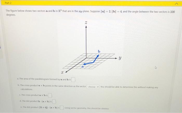 Solved The figure below shows two vectors a and b in R3 that | Chegg.com