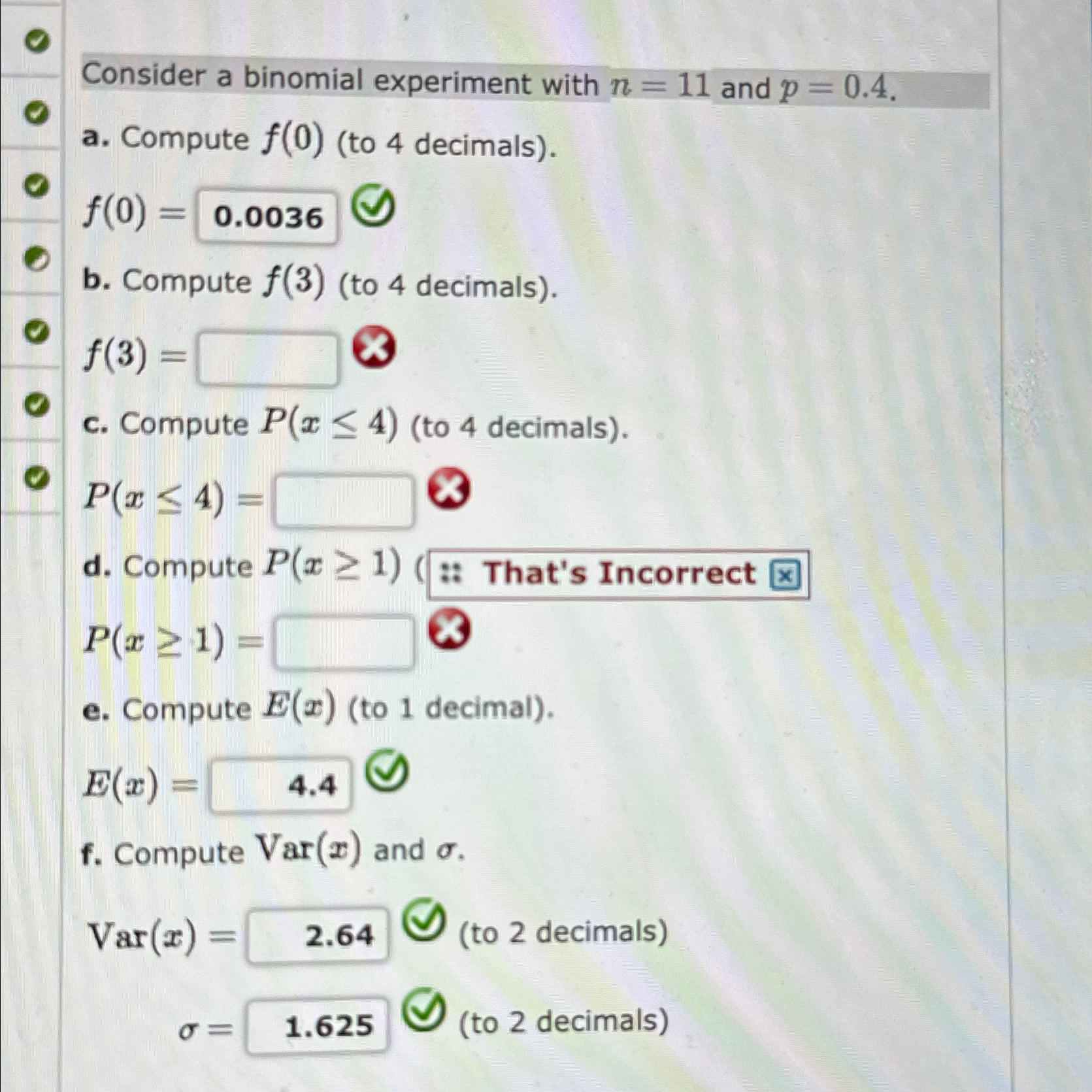 Solved Consider a binomial experiment with n=11 ﻿and | Chegg.com