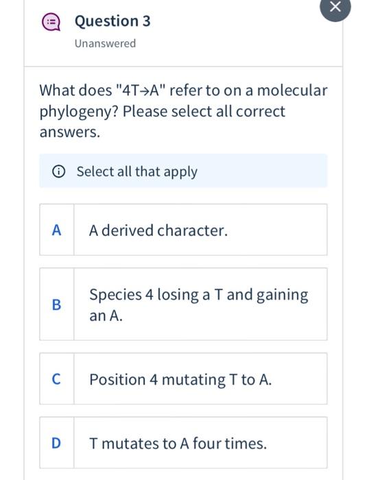 Solved х Question 3 Unanswered What does 