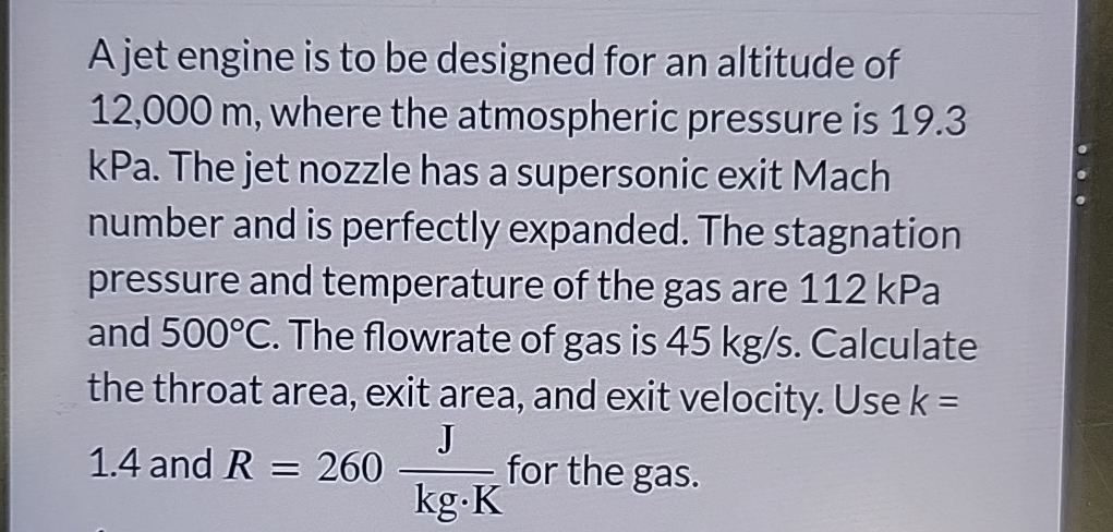 Solved A jet engine is to be designed for an altitude of | Chegg.com