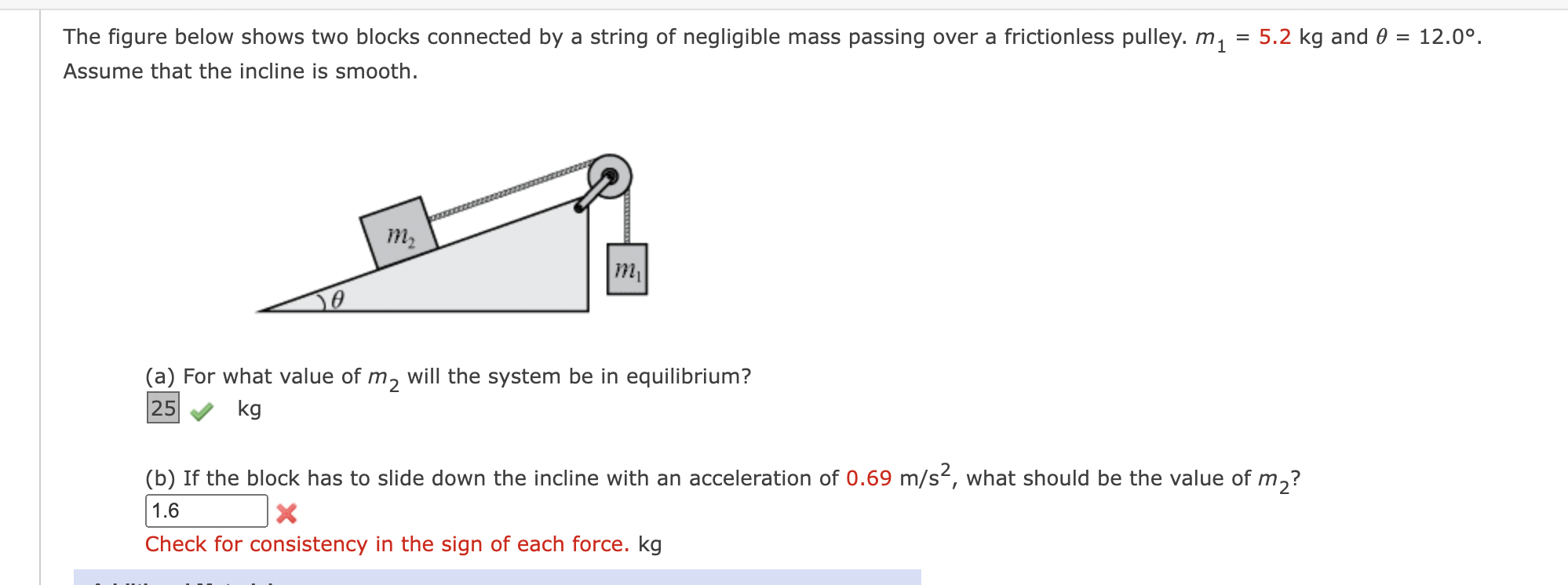 Solved The figure below shows two blocks connected by a | Chegg.com