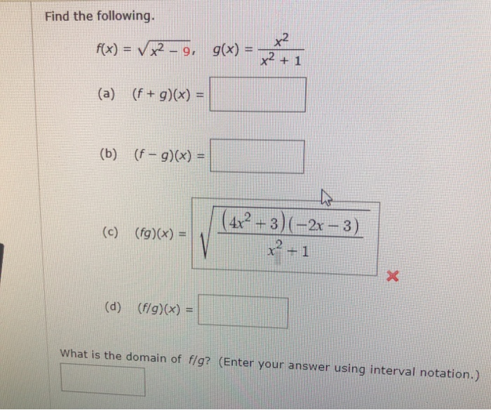 Solved Find The Following X 1 Rx V 9 G X Chegg Com